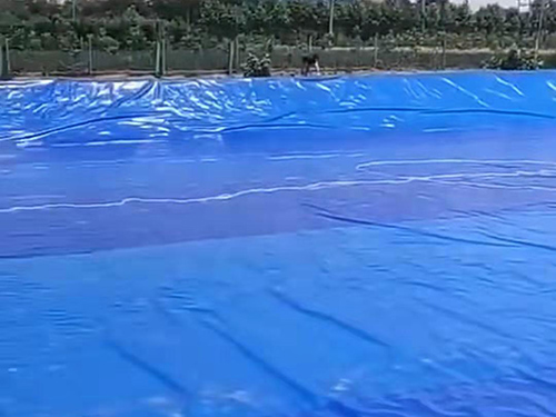 山西长治，鱼塘蓝色土工膜－2019年